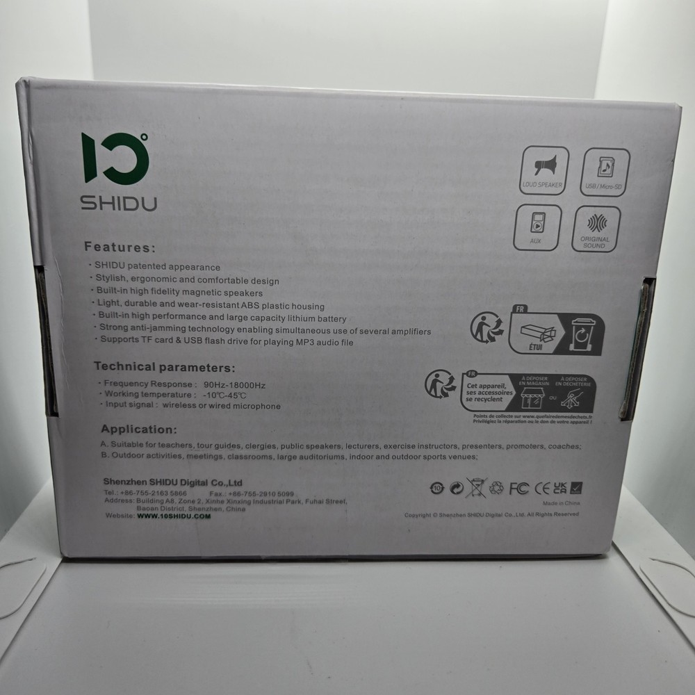 SHIDU Voice Amplifier with Microphone Headset, Bluetooth Black S258 **READ