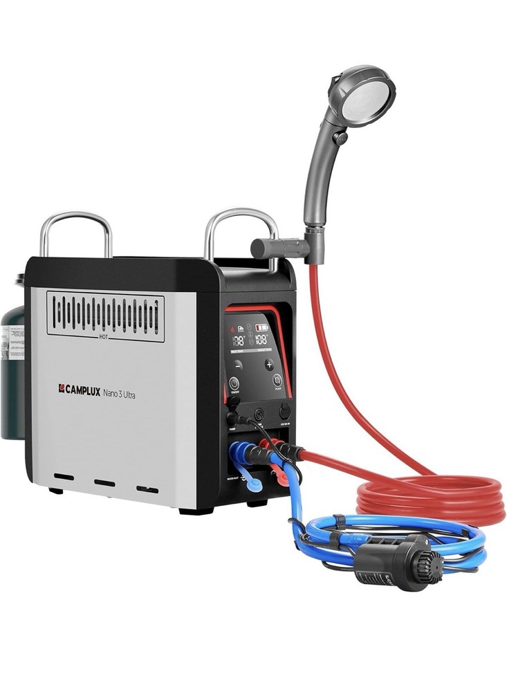 CAMPLUX 1lb Propane Water Heater & Pump Instant Hot Water for RV/Outdoor Washing