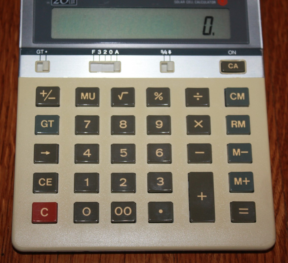 Vintage Sharp COMPET VX-2126A Solar Powered Calculator easel WORKS