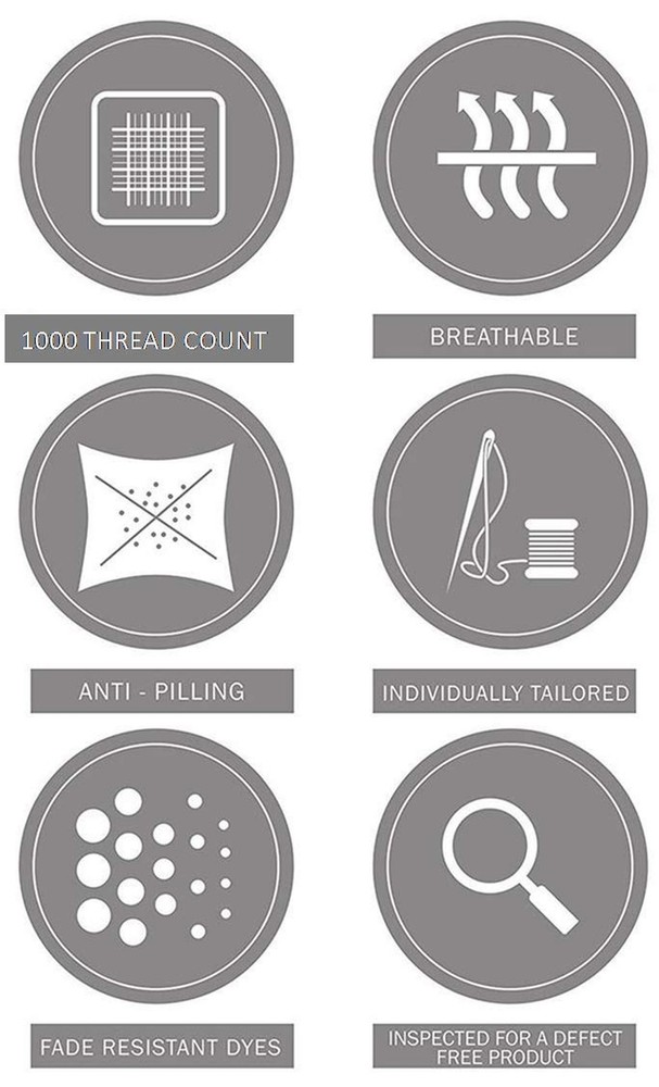 1000-Thread-Count 100% Pure Cotton Bed Sheets -4 Pc Full Size Dark Grey Sheet...