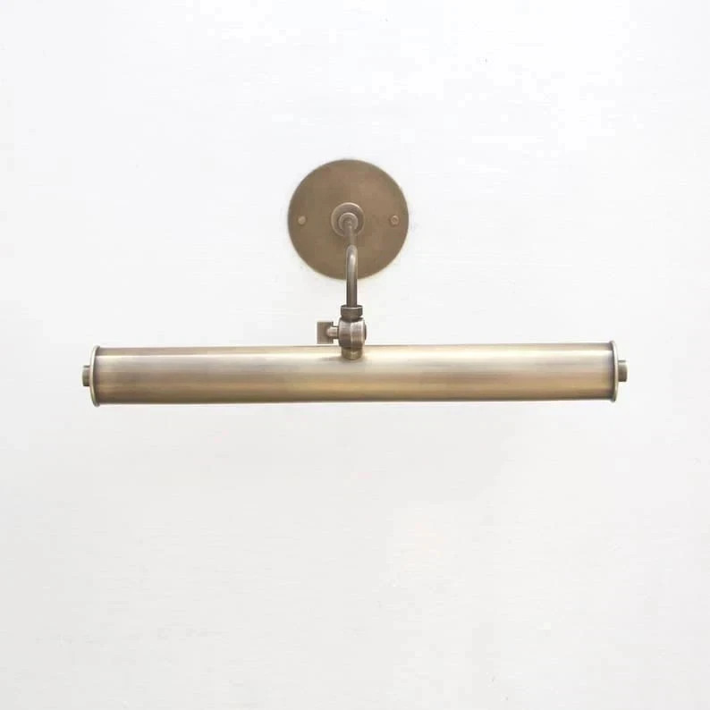 Brass Picture Light Vintage Antique Picture Wall Light / Solid Brass