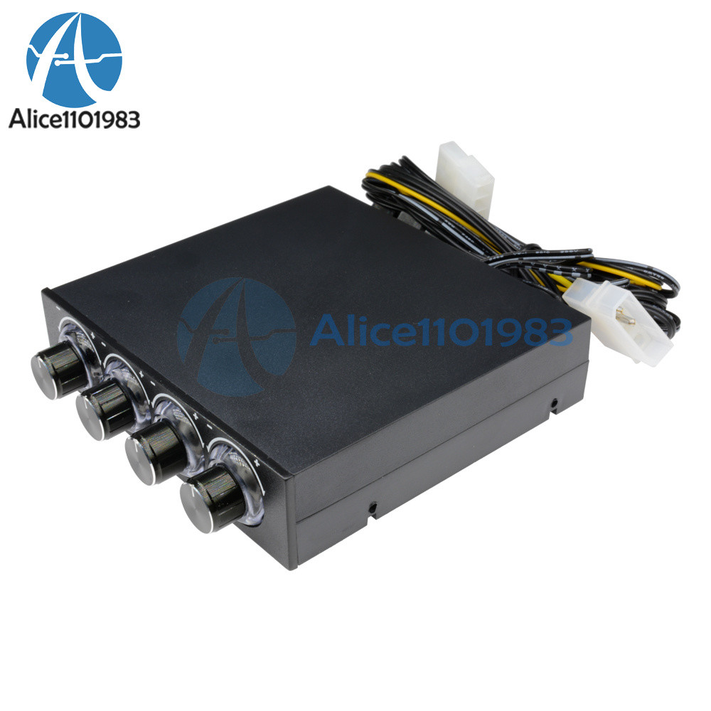 3.5" PC HDD CPU 4 Channel Fan Speed Controller Control Led Cooling Front Panel