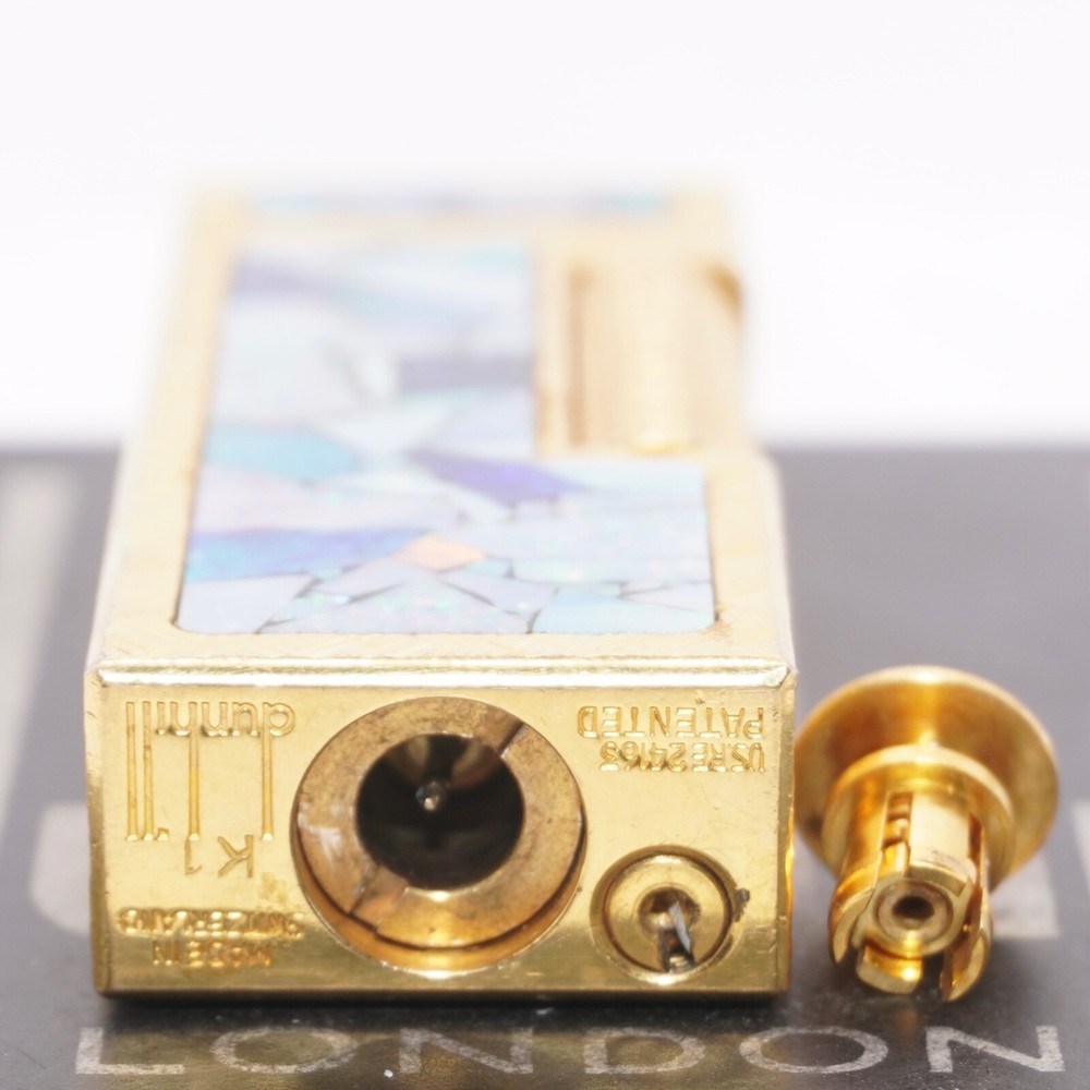 Dunhill Lighter Gold Florentine Opal Pattern_Ultrasonically cleaned_Working