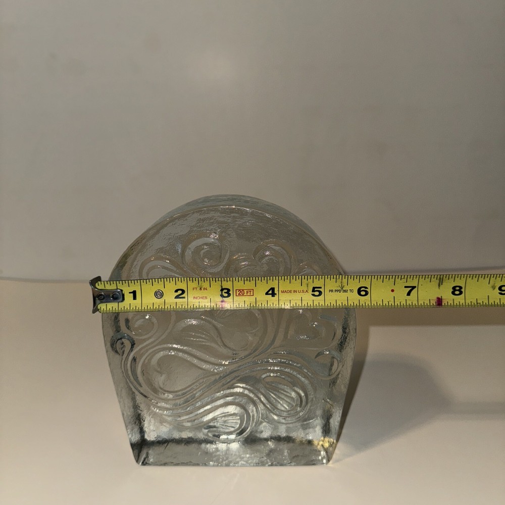 Blenko Glass Twisted Hearts Clear Block.