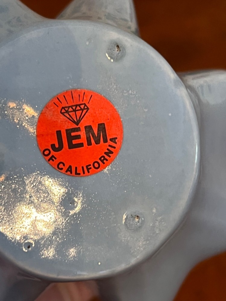 Vintage JEM Blue Drip Fluted Vase