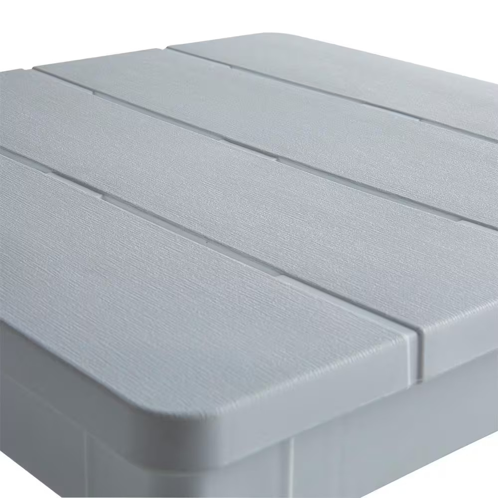 Deluxe 20 In. Resin White Square Patio Side Table with Storage