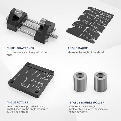 Precise Chisel Sharpening Jig Kit, Honing Guide System for Woodworking Chisels a