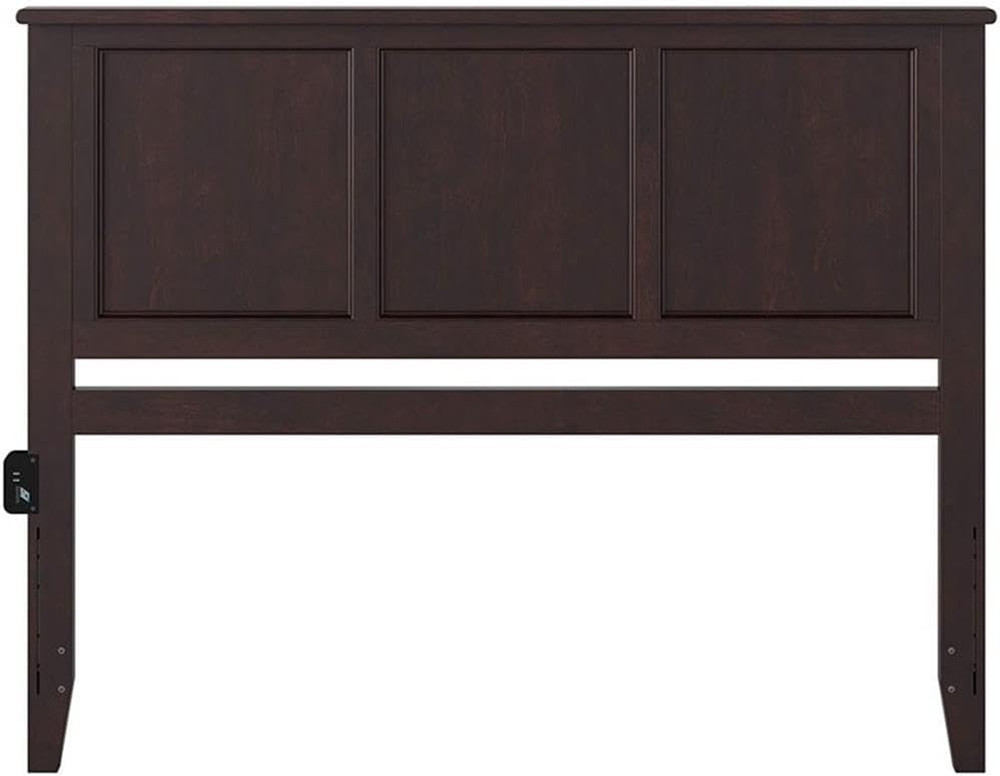 Traditional King Panel Headboard, Solid Hardwood and Veneers, Espresso Finish, B