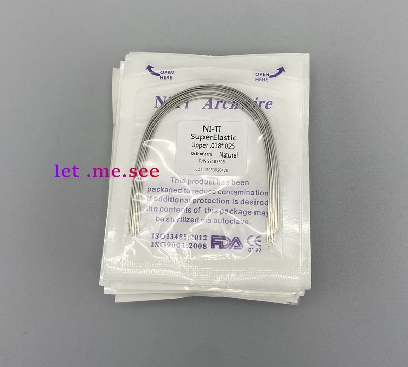 Dental Orthodontic Super elastic Ni-Ti Arch wire Round Rectangular Natural Form