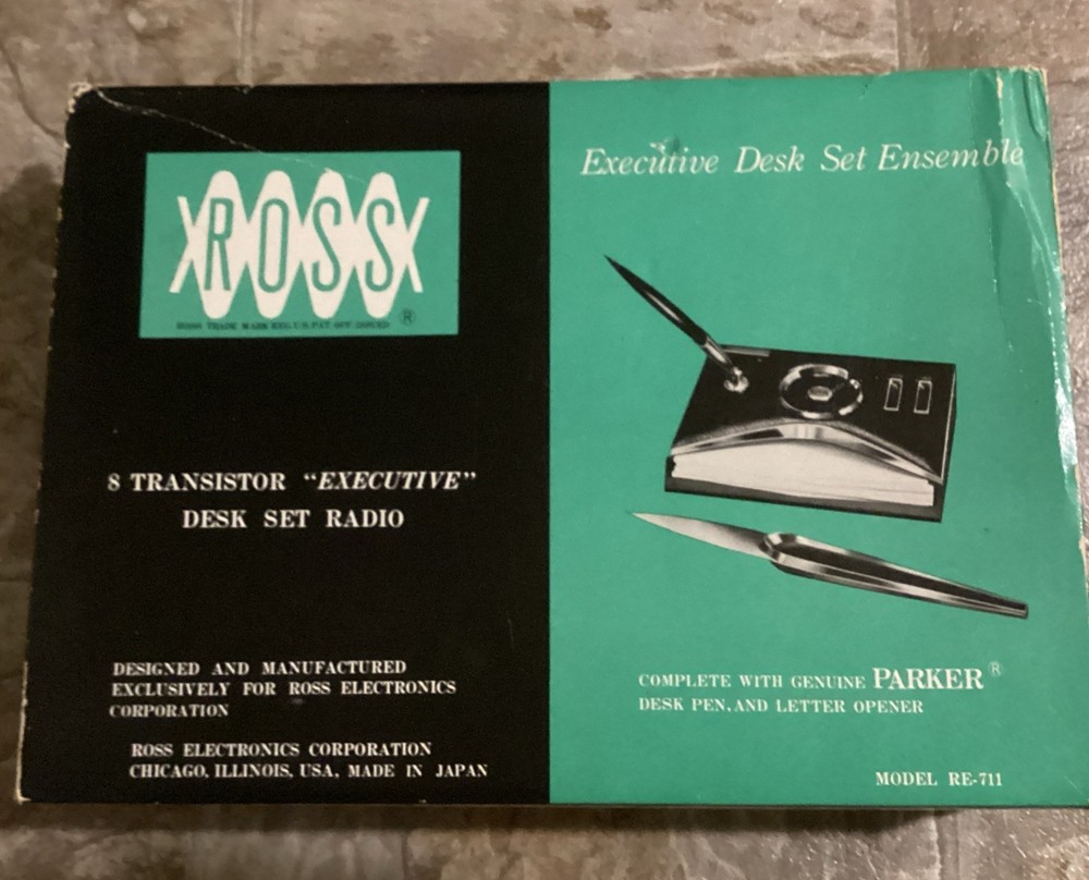 Ross Executive Desk Set Transistor Radio Model DS-711 , Missing Pen