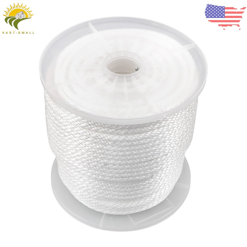 5/16" × 250' White Nylon Rope Sturdy Spool Solid Braid Rope Abrasion Resistance