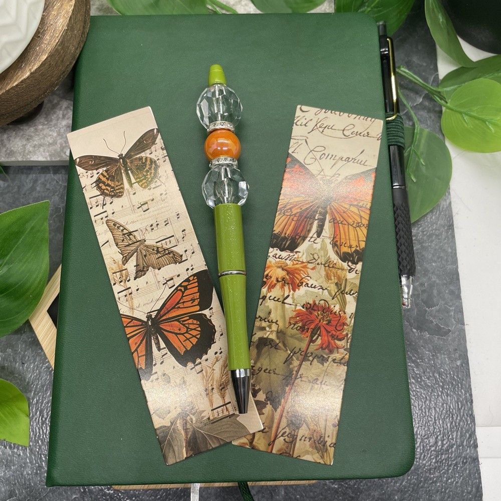 5.7 X 8" Leather Journal Lined 128 Pages Diary Bookmark & Matching Pen Bundle 58
