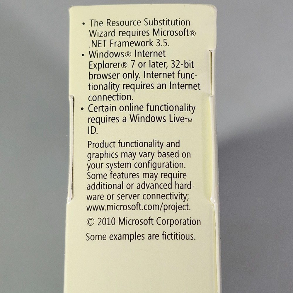 Microsoft Project Standard 2010 DVD Work Management Tool Windows Vista XP Sealed