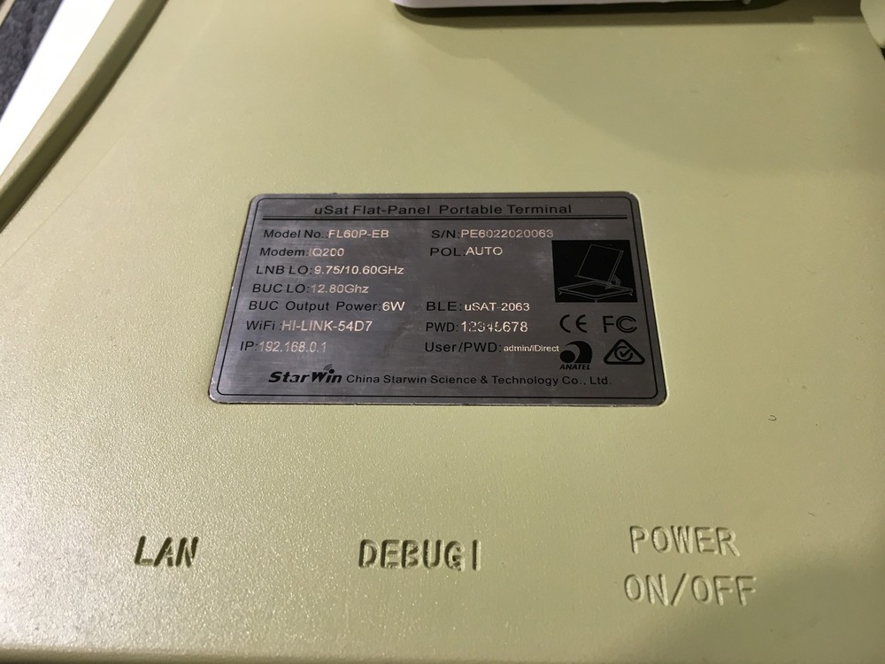 Starwin uSAT Flat-Panel Portable Terminal FL60P-EB Satellite