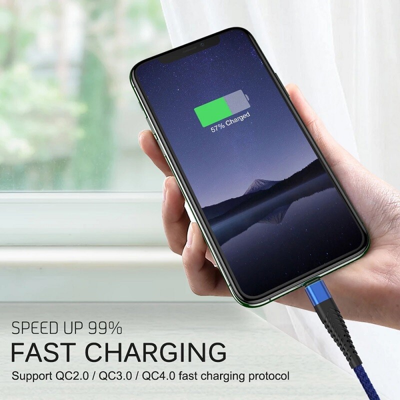 Braided USB Type-C USB-C to USB-A Fast Charge Cable Cord Charger Charging Sync
