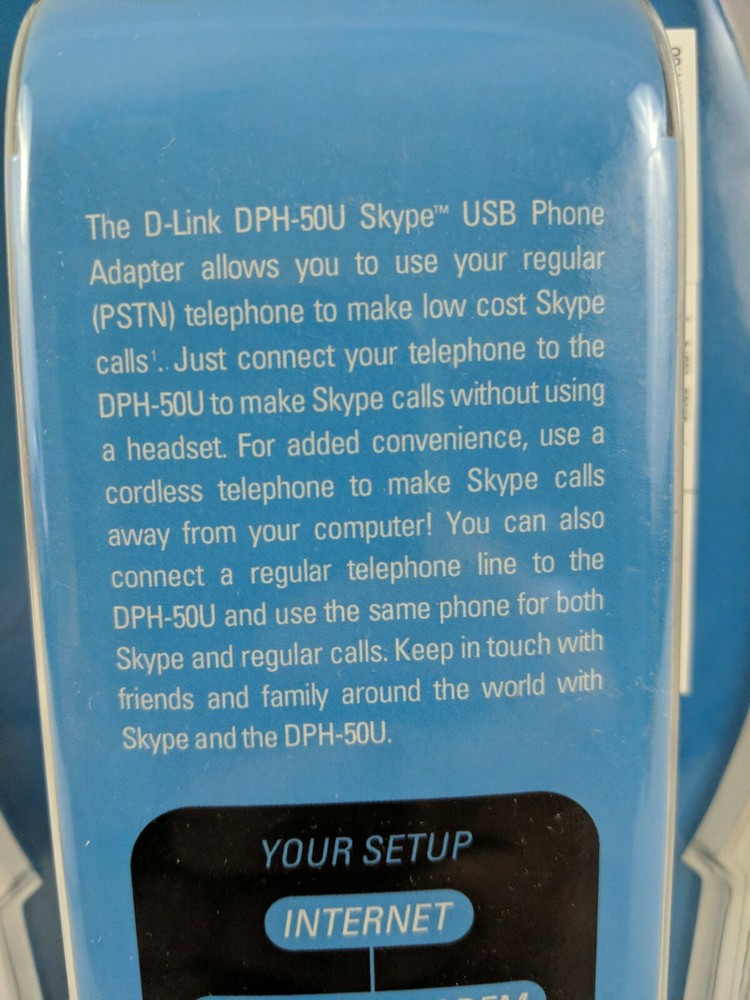 D-Link DPH-50U Skype USB Phone Adapter Skype Certified