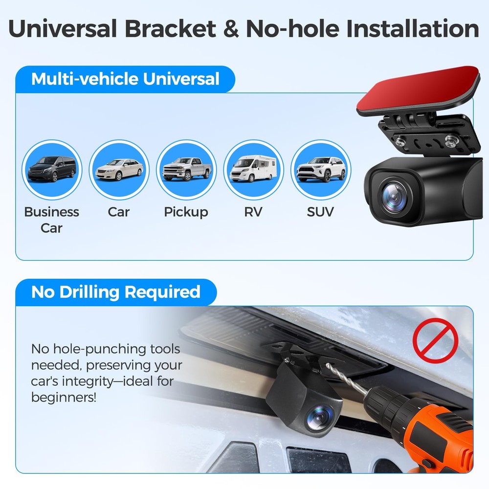 Rear Camera Holder Window Bracket for Most Back Dash Cam black