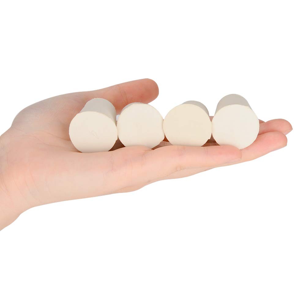 Solid Rubber Stoppers 10-Pack 4# White Tapered Lab Seal Rubber Stopper Fits A...