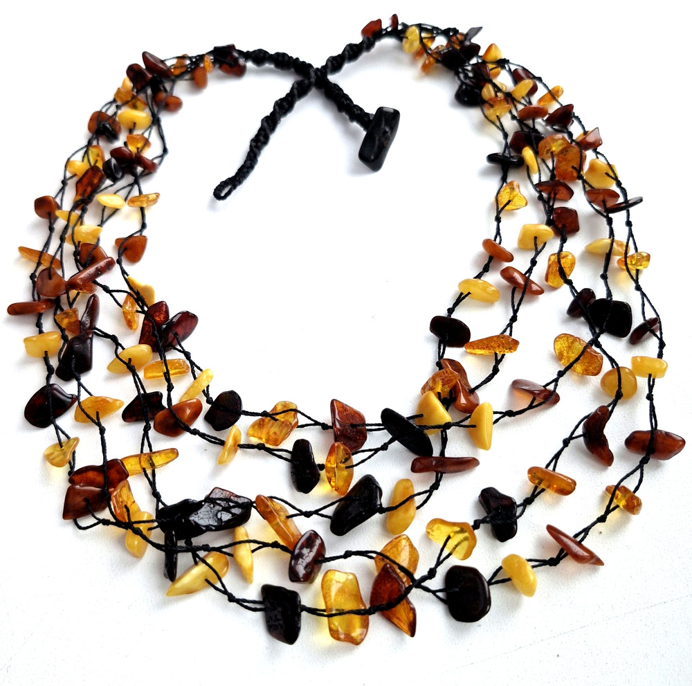 5-Line Genuine Baltic Amber Necklace