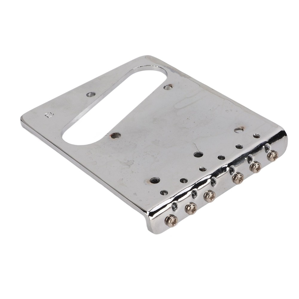 L Shape Guitar Bridge Replacement 6 Saddle Fixing String Pull Plate For TL E CHU