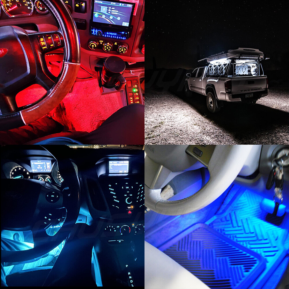 Car Interior LED Strip Light App Remote Control with Cigarette Lighter 4 IN 1