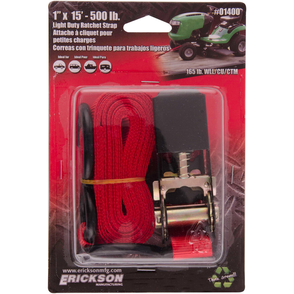 Erickson Ratchet Strap - 1" x 15' - Red | 01400