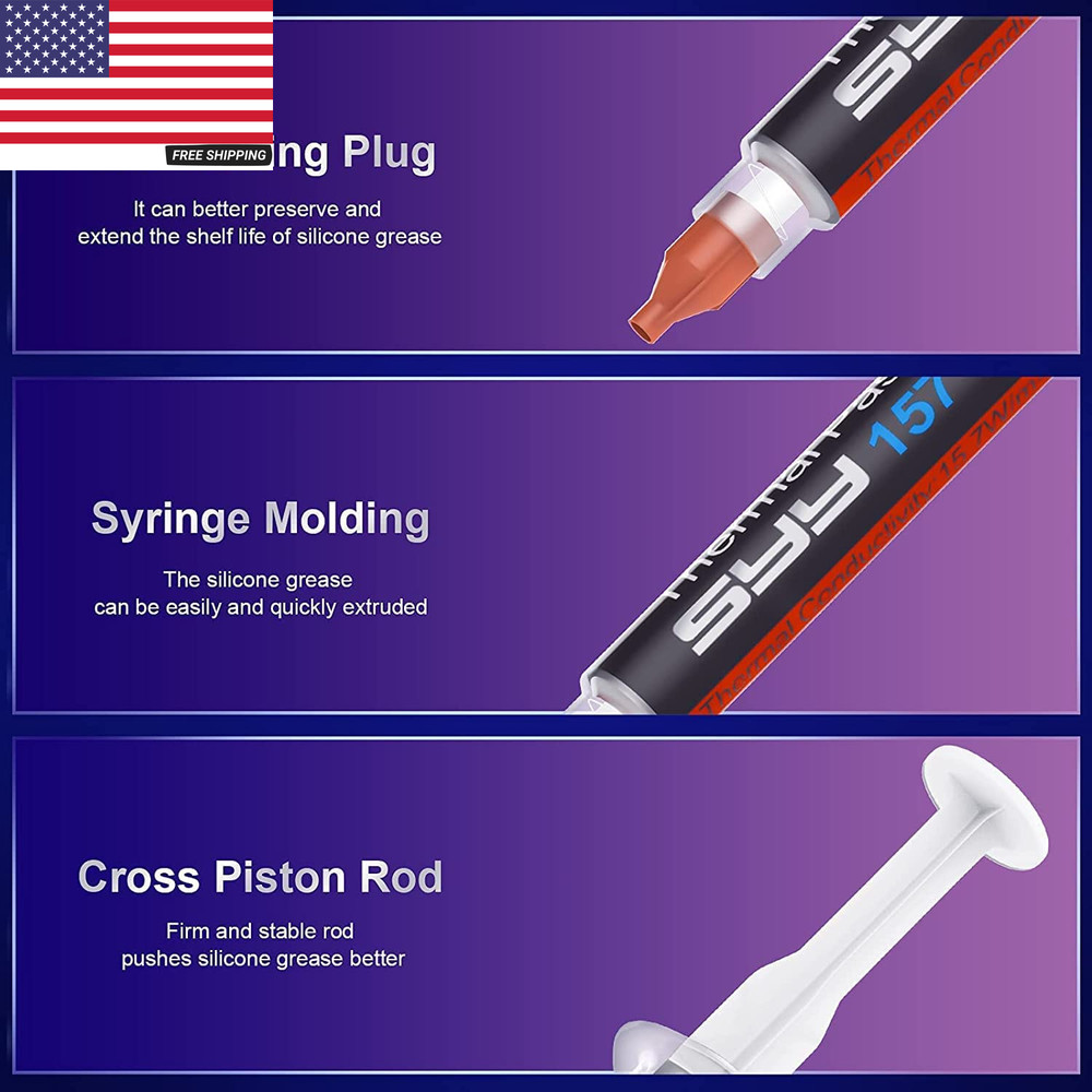 Thermal Paste with Tool Kit, 3 Grams CPU Paste Thermal Compound Paste Heatsink f