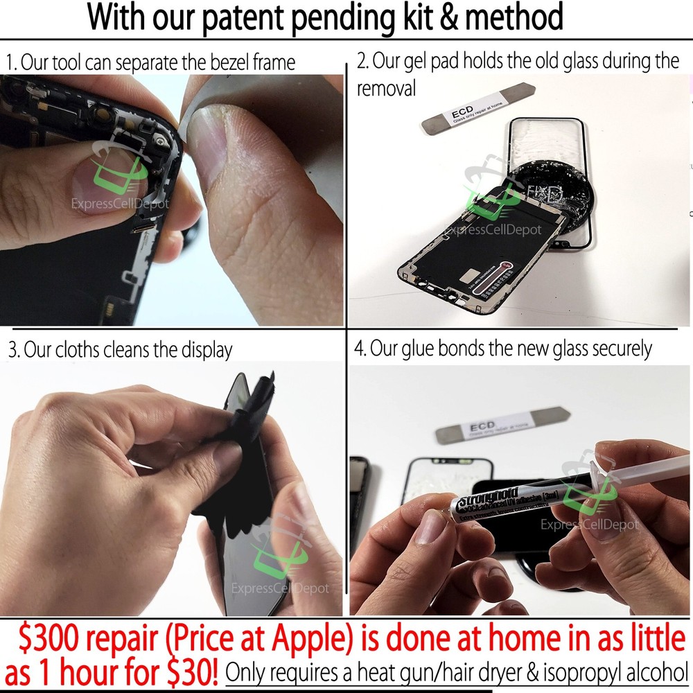 for Apple iPhone 13 PRO MAX Front Glass Screen Lens Replacement kit