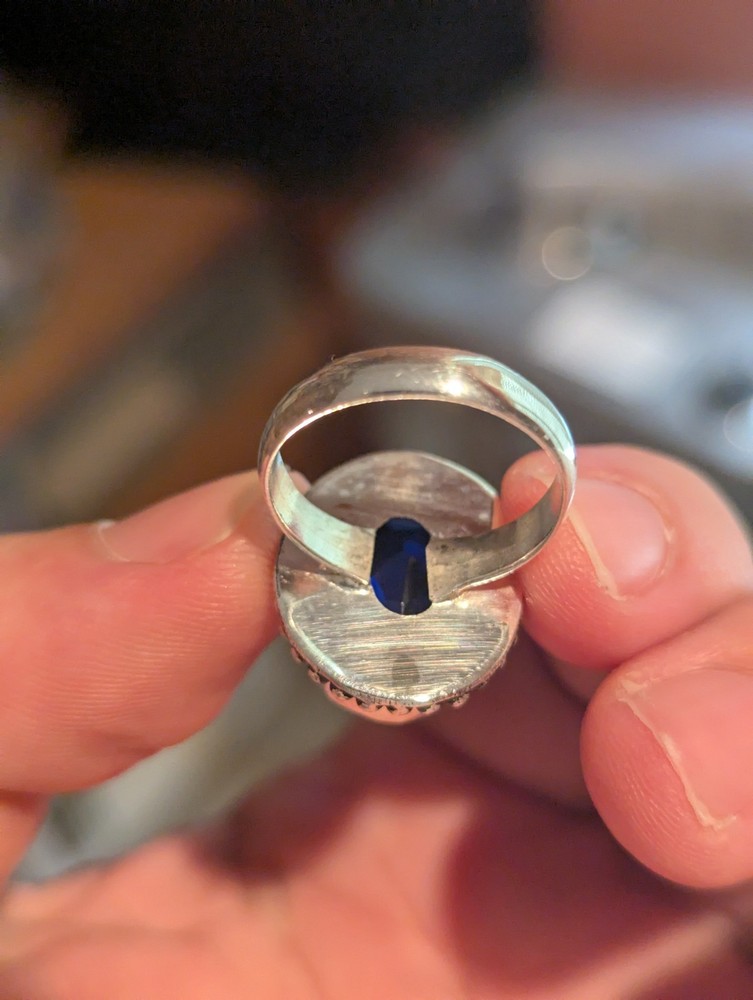 Blue Sapphire Oval Ring Size 9