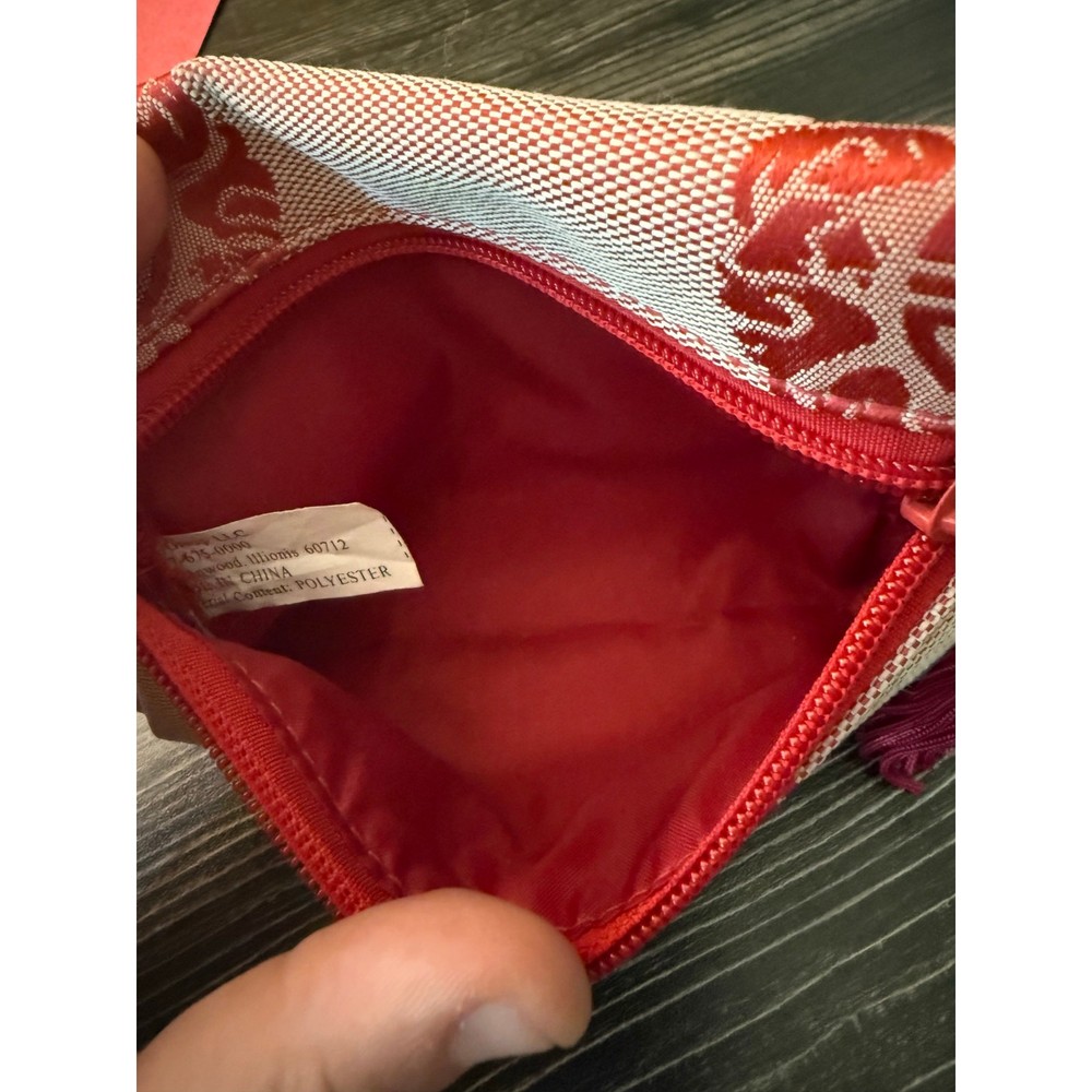 Ulta Red Patterned Pouch and Mirror Set