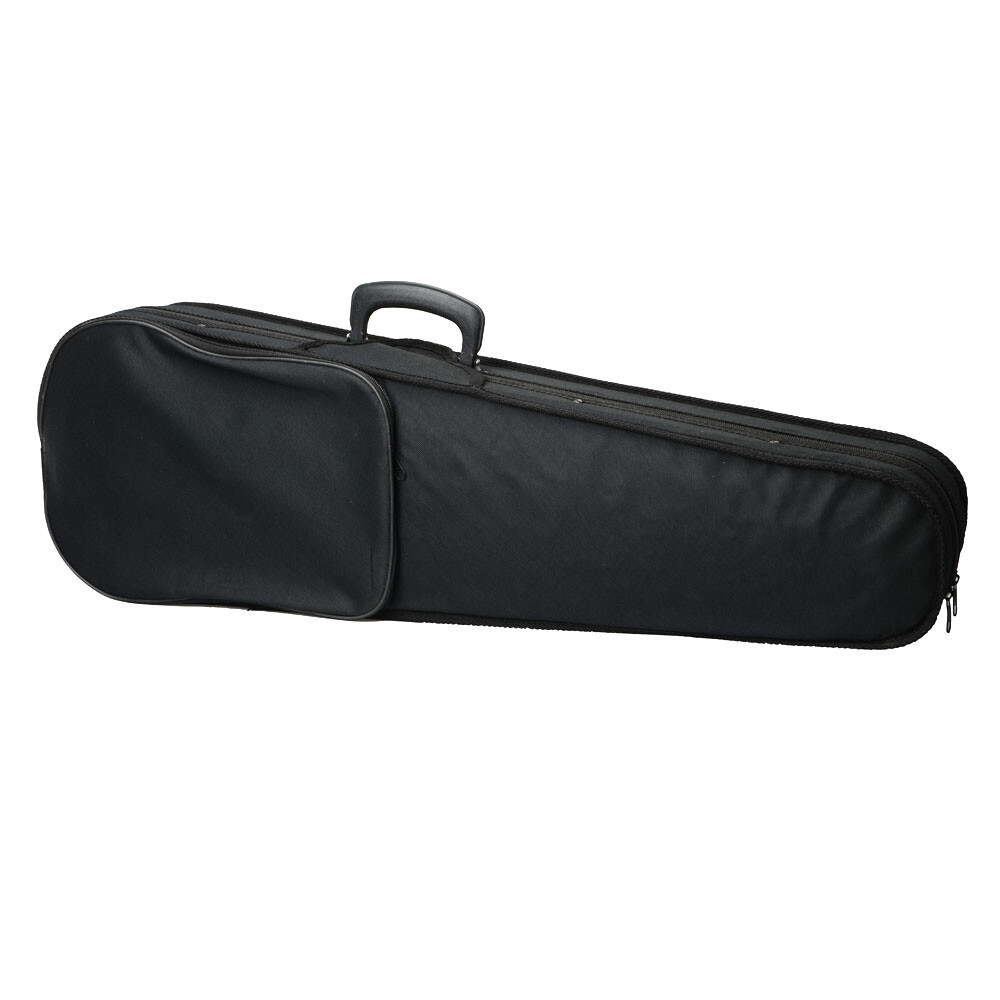 Top Durable Cloth Fluff Triangle Shape Case Beige Lining for 4/4 Violin Black