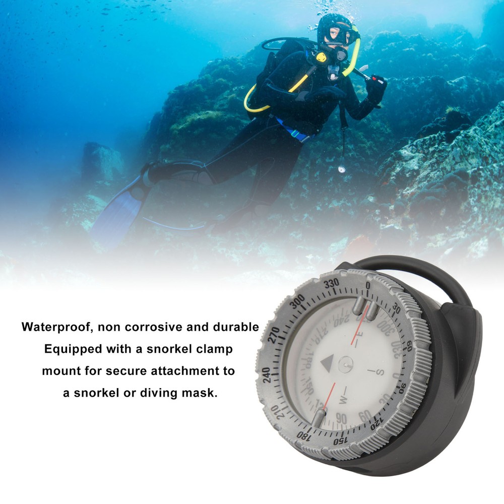 (Grey) Luminous Dive Compass 50M Underwater Diving Compass For CH