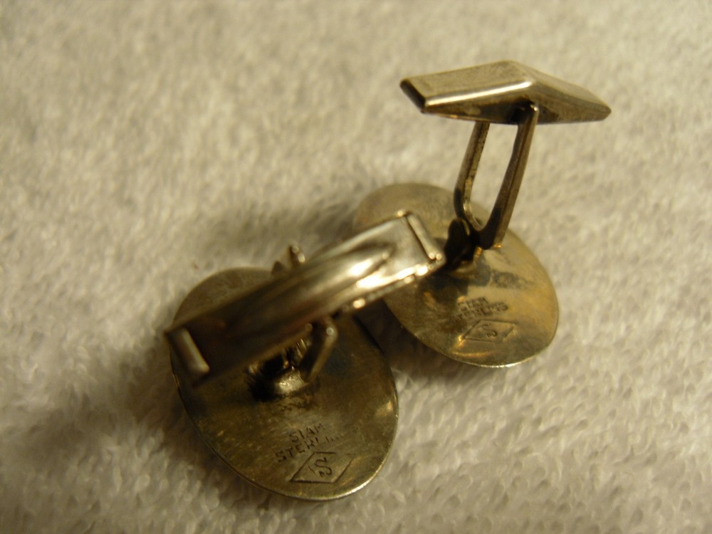 Vintage SIAM solid sterling silver cuff links set - SIAM