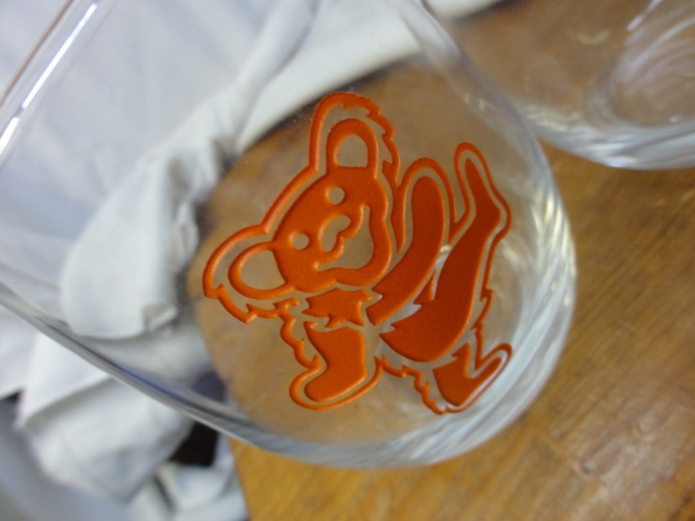 GRATEFUL DEAD Dancing Bears Embossed Juice Glasses Set 2