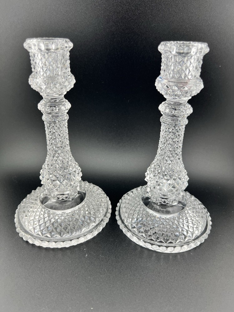 Antique Baccarat Crystal Candle Holders Rare Zenith Pattern