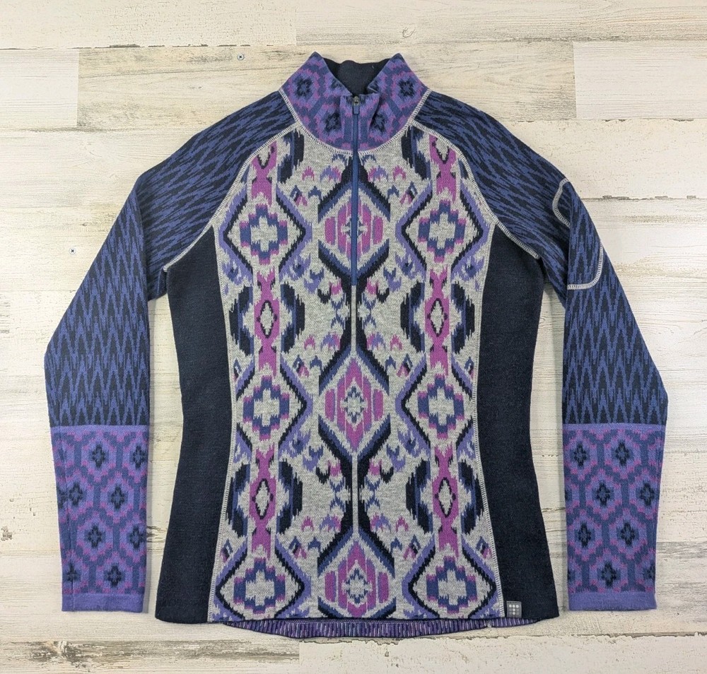 Title Nine Sweater Womens Small Merino Wool Blend Quarter Zip Pullover