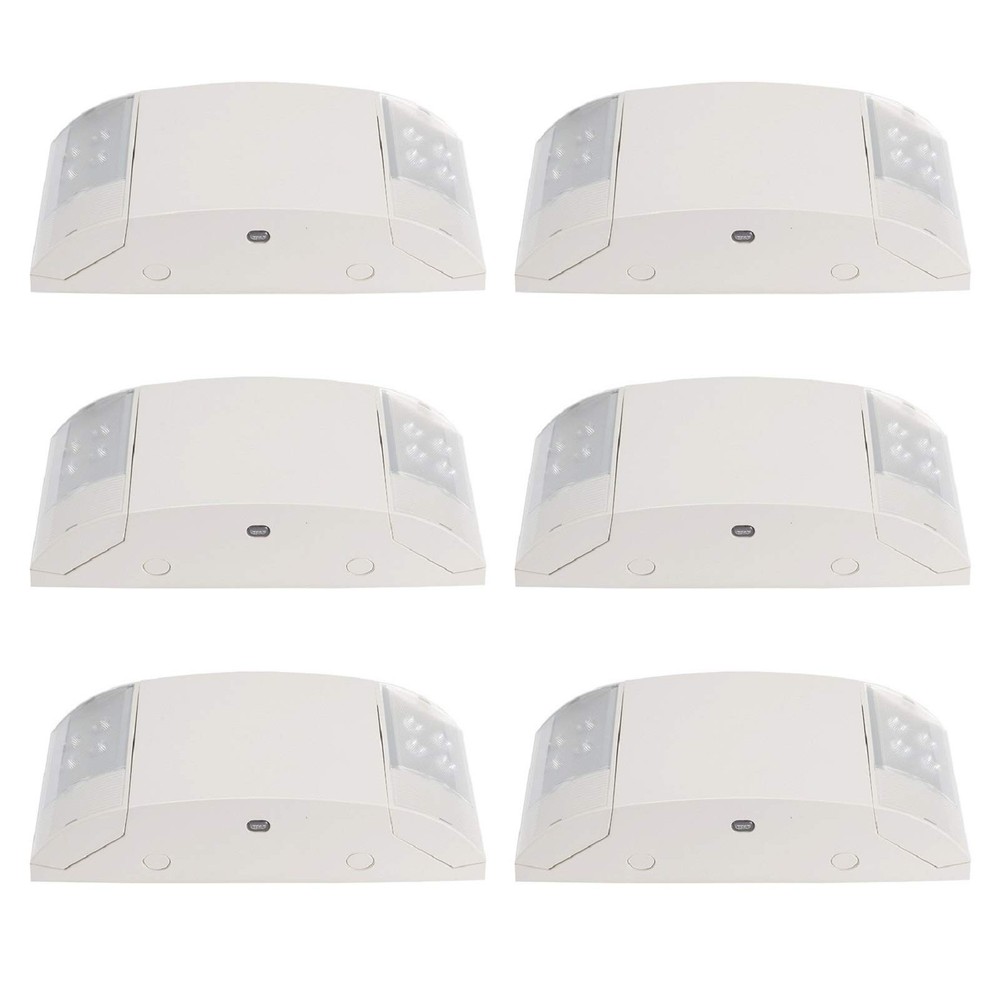 6 Packs Led Exit Sign with Emergency Lighting Battery Backp -Two LED Adjustab...