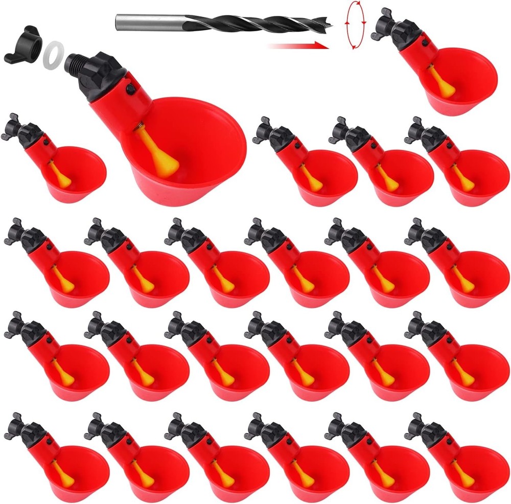 12Pack Automatic Chicken Waterer Cups - Hassle-Free Bird Hydration Solution