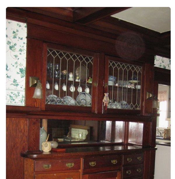 Heritage Lead glass Cabinet Kitchen door inserts
