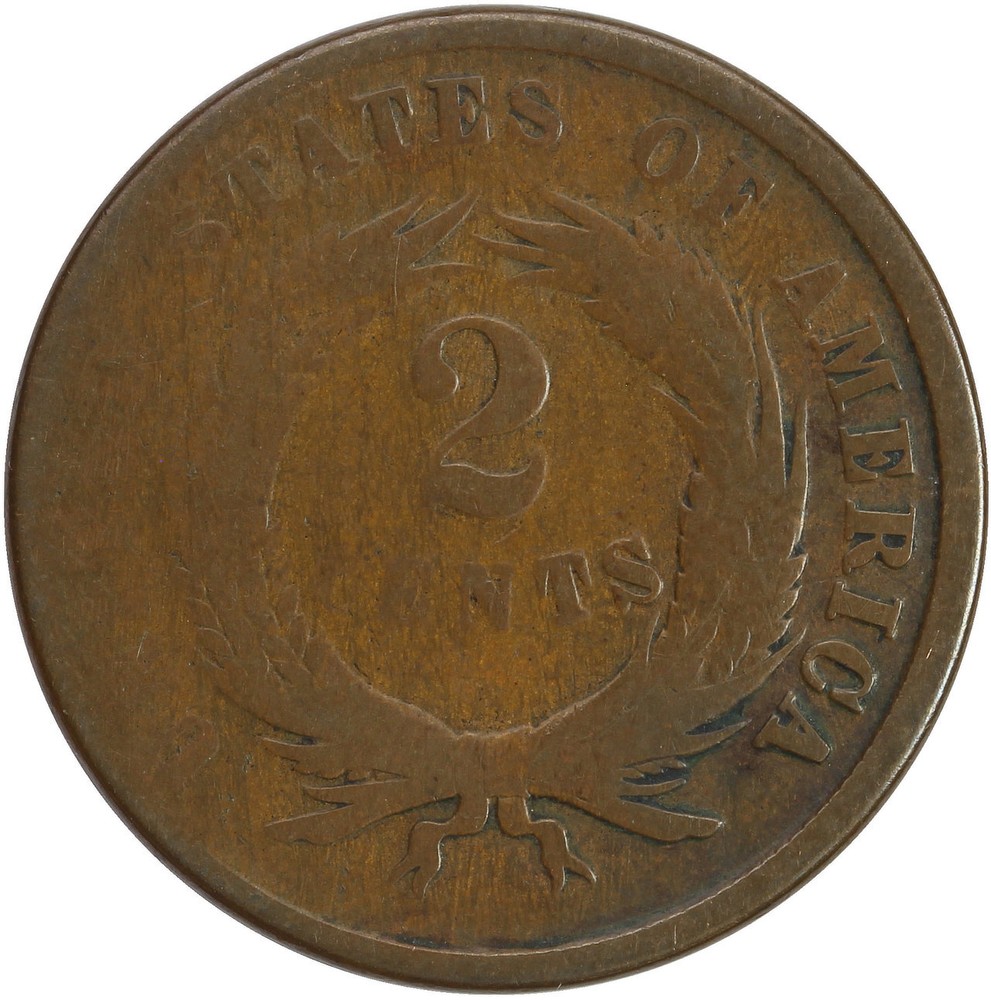 1864 Rotated Die Two Cent Piece - Looks G