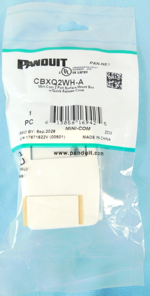 Panduit CBXQ2WH-A Mini-Com Surface Mount Box 2-Port White - (10-PACK)