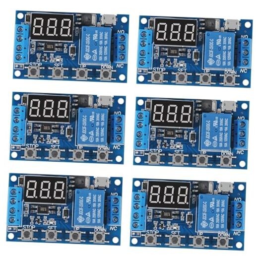 6pcs DC 6-30V Timer Relay Programmable Delay Relay Module Cycle Timer with LCD