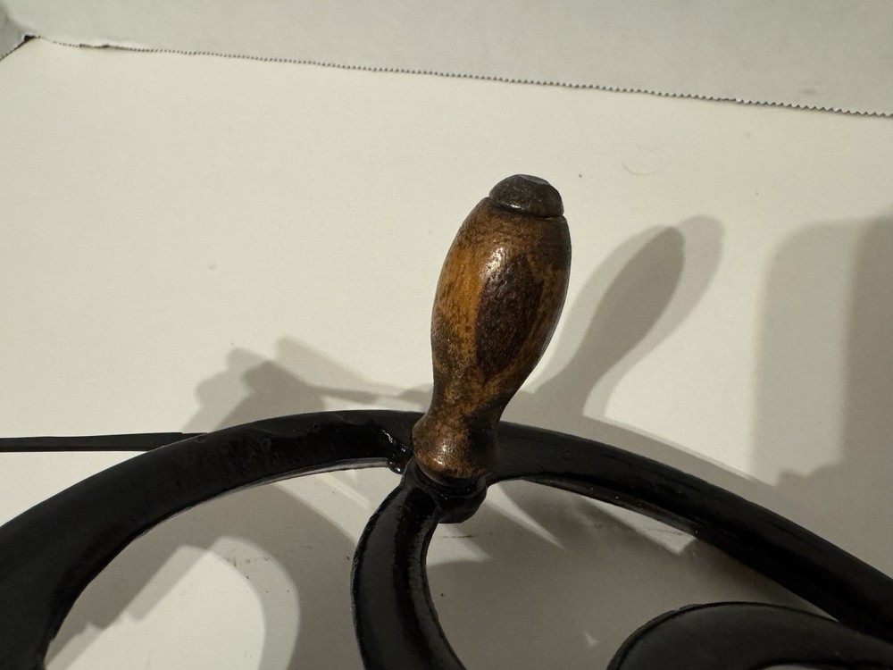 Antique Cast Iron Table Mount Bobbin Winder - Black