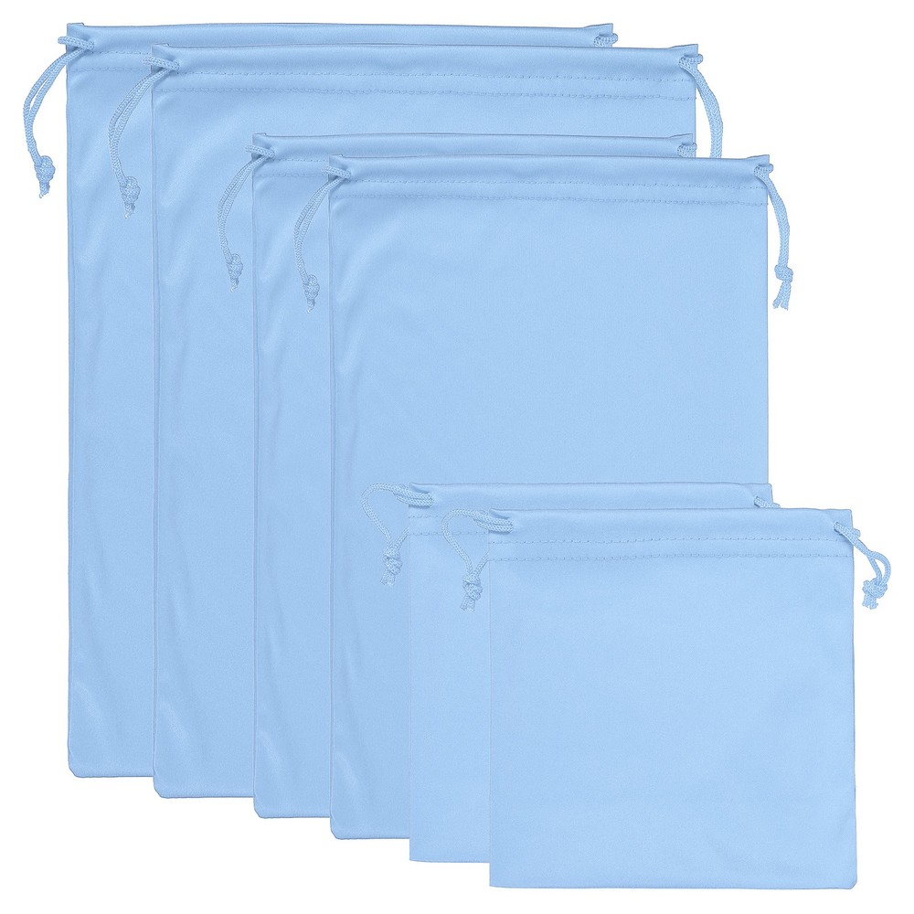 Ski Goggle Bag, 6 Pack Microfiber Pouch Protective Storage Case, Light Blue