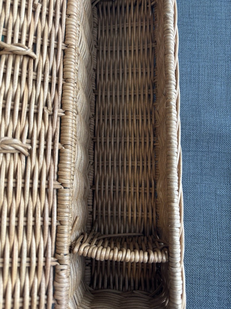 Basket Woven Rectangular Lidded 12x3 Inches