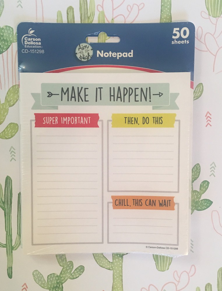 Carson Dellosa Education Aim High Notepad To Do List - 100 Sheets - 2 Pack
