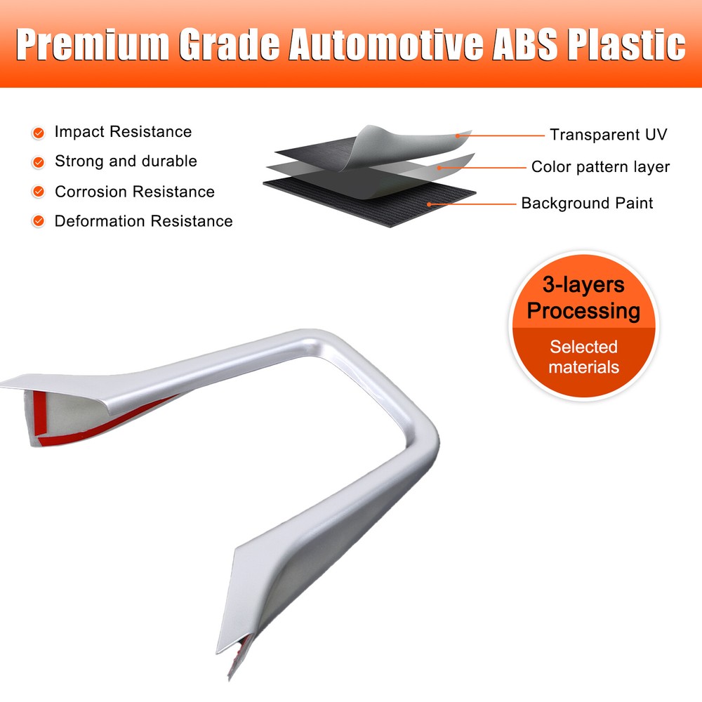 ABS Silver Center Console Gear Shift Frame Trim For Porsche Cayenne 2011-2017
