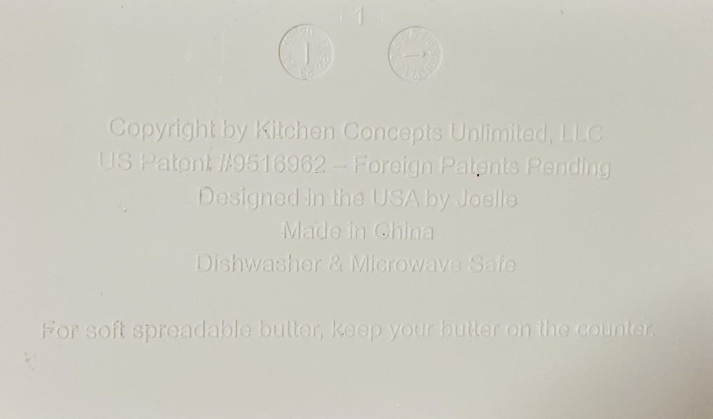 Kitchen Concepts Butter Dish Better Flip Top White Melamine EUC