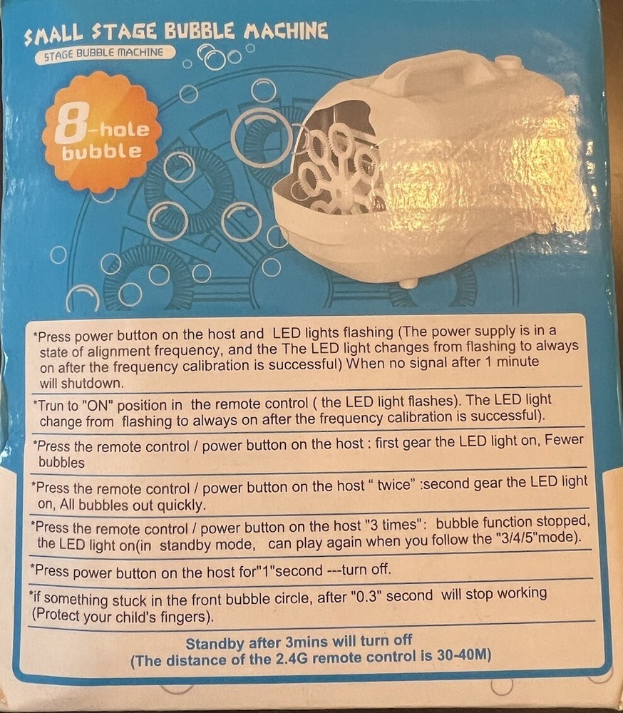 Small Stage Bubble Machine