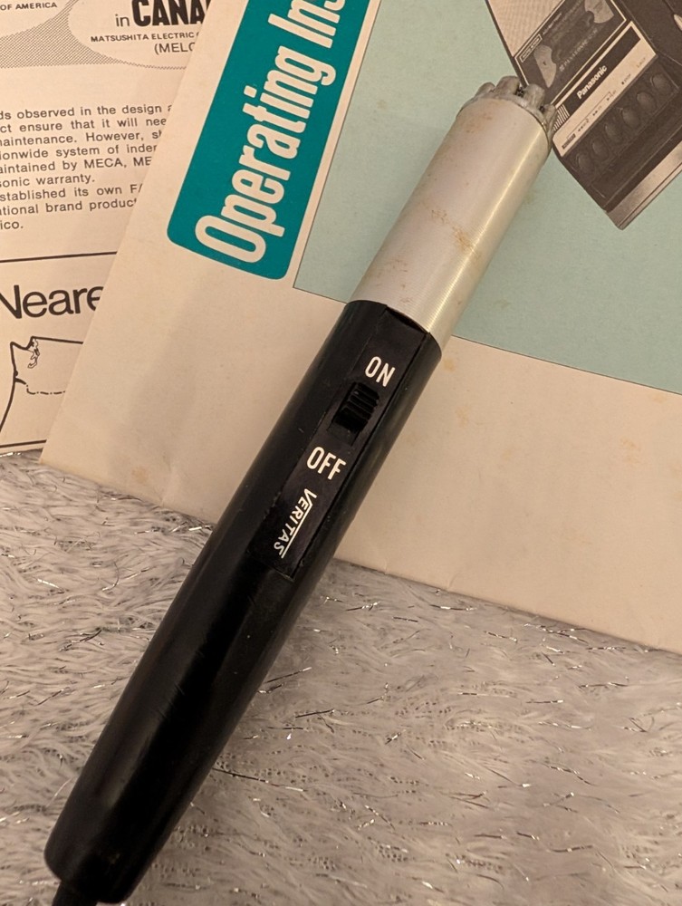 Vtg Microphone For Panasonic Tape Recorder RQ 309S And Paperwork: Untested